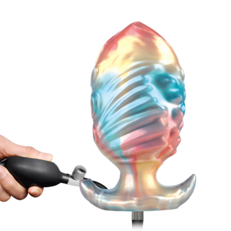 Power Monsters - Ebon Leviathan - Opblaasbare Buttplug - 18 cm - Multicolour