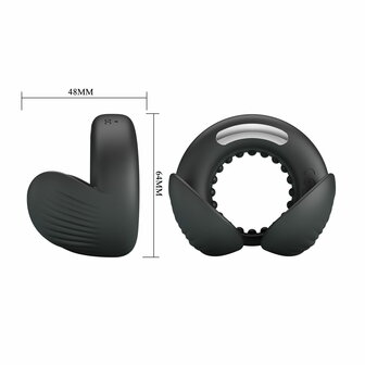 Pretty Love - Quentin - Vibrerende Cockring met Dubbele Motor - Zwart