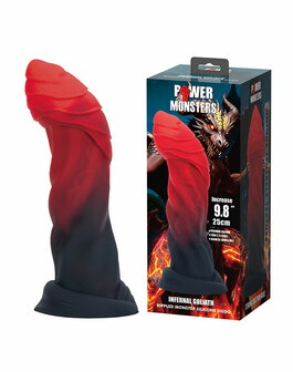 Power Monsters - Infernal Goliath - Monster Dildo - 25 cm - Zwart/Rood