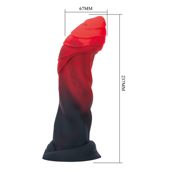 Power Monsters - Infernal Goliath - Monster Dildo - 25 cm - Zwart/Rood