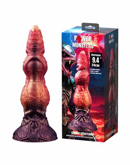 Power Monsters - Savage BeastLord - Monster Dildo - 24 cm - Oranje/Rood/Goud