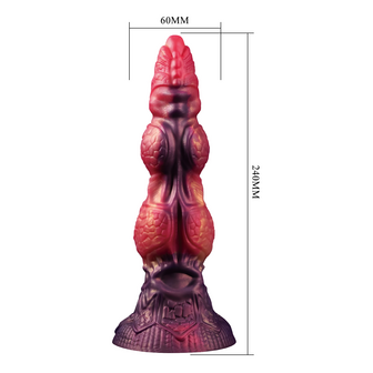 Power Monsters - Savage BeastLord - Monster Dildo - 24 cm - Oranje/Rood/Goud