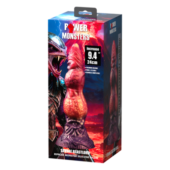 Power Monsters - Savage BeastLord - Monster Dildo - 24 cm - Oranje/Rood/Goud