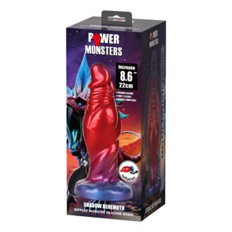 Power Monsters - Shadow Behemoth - Opblaasbare Monster Dildo - 22 cm - Rood/Blauw