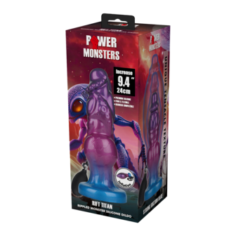 Power Monsters - Rift Titan - Opblaasbare Monster Dildo - 24 cm - Paars/Blauw