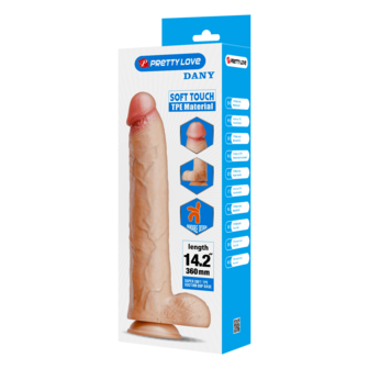 Pretty Love - Dany - Super Grote Dildo - 36 cm - Lichte Huidskleur