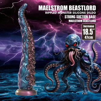Power Monsters - Maelstrom Beastlord - Tentakel Dildo - Blauw/Paars/Goud