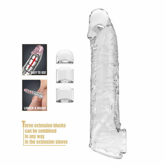 Pretty Love - Verlengende Penis Sleeve - 26 cm - Transparant