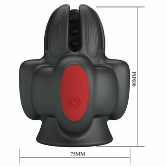 Pretty Love - Wyat - Penis Vibrator - Zwart/Rood