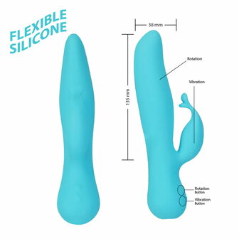 Swan - Kissing - Dual Action Rabbit Vibrator - Turquoise