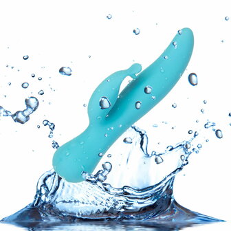 Swan - Kissing - Dual Action Rabbit Vibrator - Turquoise
