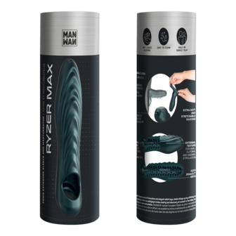 ManWan - Ryzer MAX - Penis Extender en Zachte Masturbatie Sleeve - Pine Grey
