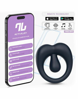 IY - Kenny - Cockring met Clitoris Stimulator - App Control - Nachtblauw