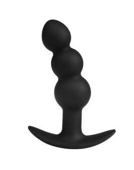 Rimba Electro Play - E-Stim Geribbelde Buttplug - Bi-Polair - Zwart