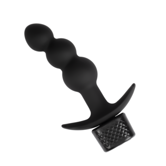 Rimba Electro Play - E-Stim Geribbelde Buttplug - Bi-Polair - Zwart