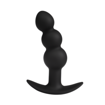 Rimba Electro Play - E-Stim Geribbelde Buttplug - Bi-Polair - Zwart