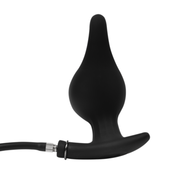 Rimba Electro Play - E-Stim Opblaasbare Anaal Plug - Bi-Polair - Zwart