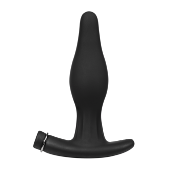 Rimba Electro Play - E-Stim Opblaasbare Anaal Plug - Bi-Polair - Zwart