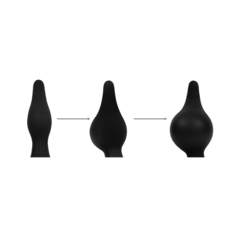 Rimba Electro Play - E-Stim Opblaasbare Anaal Plug - Bi-Polair - Zwart