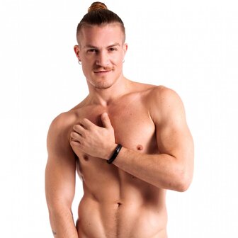 665 - Lederen Armband en Cockring - 2 in 1 - Zwarte Magnetische Sluiting