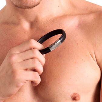 665 - Lederen Armband en Cockring - 2 in 1 - Magnetische Sluiting