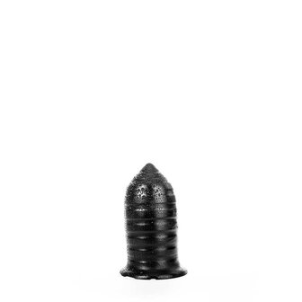 All Black - Torpedo Dildo met Groeven - 16 cm - Zwart