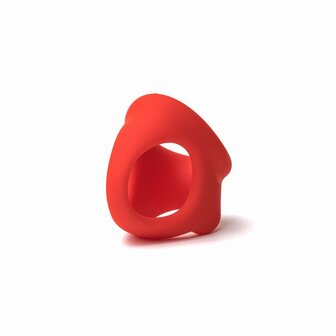 Sport Fucker - Cock Chute - Rekbare Cockring en Ballenspreider - Liquid Siliconen - Rood