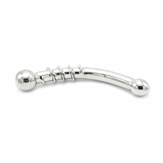 Kiotos - Curve Steel Dildo Twisted - Dildo met Ribbels - RVS