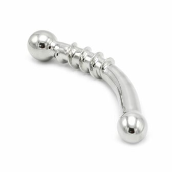 Kiotos - Curve Steel Dildo Twisted - Dildo met Ribbels - RVS