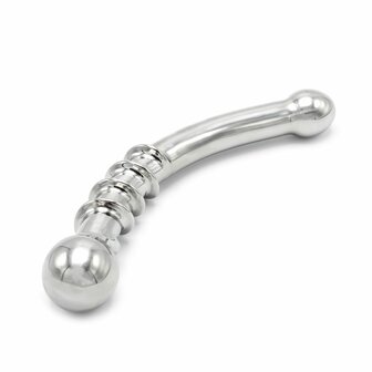 Kiotos - Curve Steel Dildo Twisted - Dildo met Ribbels - RVS