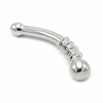 Kiotos - Curve Steel Dildo Twisted - Dildo met Ribbels - RVS