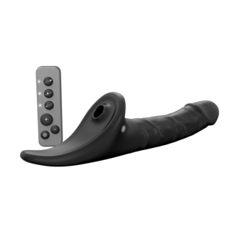 Strap-On-Me - Multi Orgasm Realistische Dildo - Strapless Strap-on met Flapper Technologie - Zwart - Medium