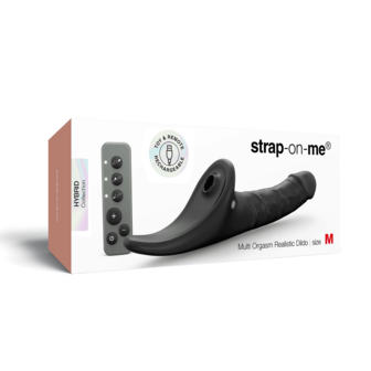 Strap-On-Me - Multi Orgasm Realistische Dildo - Strapless Strap-on met Flapper Technologie - Zwart - Medium