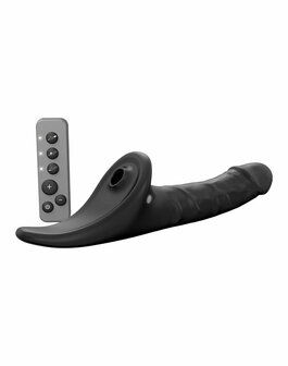 Strap-On-Me - Multi Orgasm Realistische Dildo - Strapless Strap-on met Flapper Technologie - Zwart - X-Large