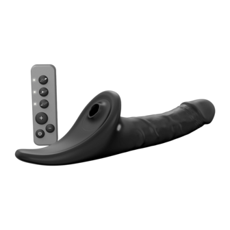 Strap-On-Me - Multi Orgasm Realistische Dildo - Strapless Strap-on met Flapper Technologie - Zwart - X-Large