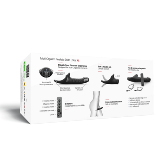 Strap-On-Me - Multi Orgasm Realistische Dildo - Strapless Strap-on met Flapper Technologie - Zwart - X-Large