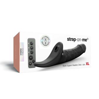Strap-On-Me - Multi Orgasm Realistische Dildo - Strapless Strap-on met Flapper Technologie - Zwart - X-Large