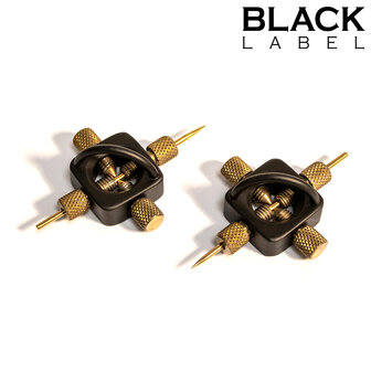 Black Label - The Sun - Tepel Marteling Tepelklem - Ook voor Naaldenspel - Zwart/Goud