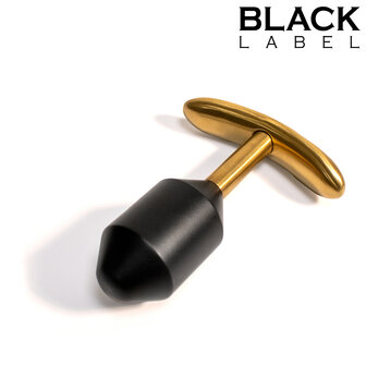 Black Label - Diamond Verzwaarde Buttplug - Metaal - Zwart/Goud - Medium
