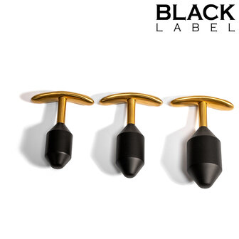 Black Label - Diamond Verzwaarde Buttplug - Metaal - Zwart/Goud - Medium