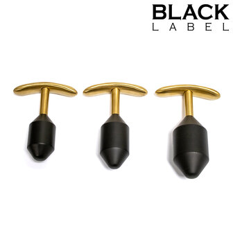 Black Label - Diamond Verzwaarde Buttplug - Metaal - Zwart/Goud - Medium