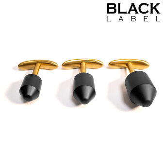 Black Label - Diamond Verzwaarde Buttplug - Metaal - Zwart/Goud - Medium