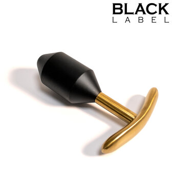 Black Label - Diamond Verzwaarde Buttplug - Metaal - Zwart/Goud - Small