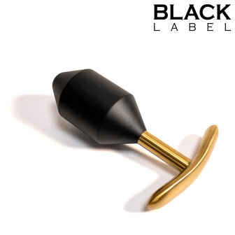 Black Label - Diamond Verzwaarde Buttplug - Metaal - Zwart/Goud - Large