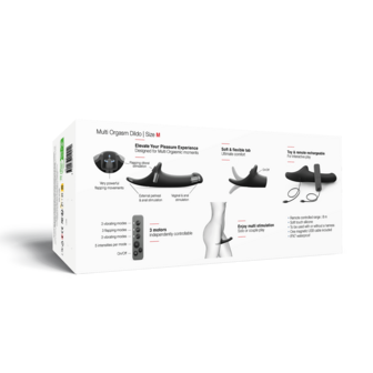 Strap-On-Me - Multi Orgasm Dildo - Strapless Strap-on met Luchtdruk Stimulatie - Zwart - Medium