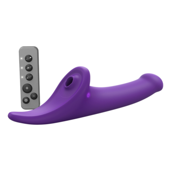 Strap-On-Me - Multi Orgasm Dildo - Strapless Strap-on met Luchtdruk Stimulatie - Paars - Large