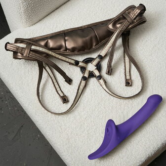 Strap-On-Me - Multi Orgasm Dildo - Strapless Strap-on met Luchtdruk Stimulatie - Paars - Large