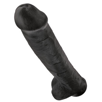 Pipedream King Cock - Zwarte Dildo met Scrotum - 38 cm - Zwart