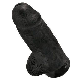 Pipedream King Cock - Zwarte Extra Dikke Dildo met Scrotum - 23 cm - Zwart