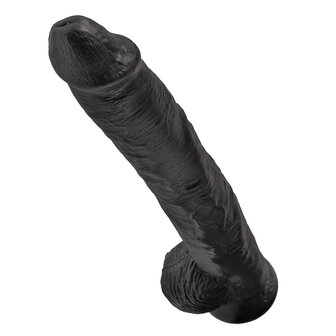 Pipedream King Cock - Zwarte Dildo met Scrotum - 35 cm - Zwart